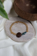 Bracelets dorés ARTISANE en noix de coco