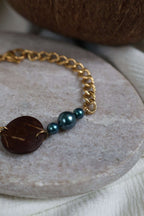 Bracelets dorés ARTISANE en noix de coco