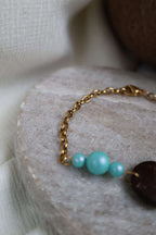 Bracelets dorés ARTISANE en noix de coco