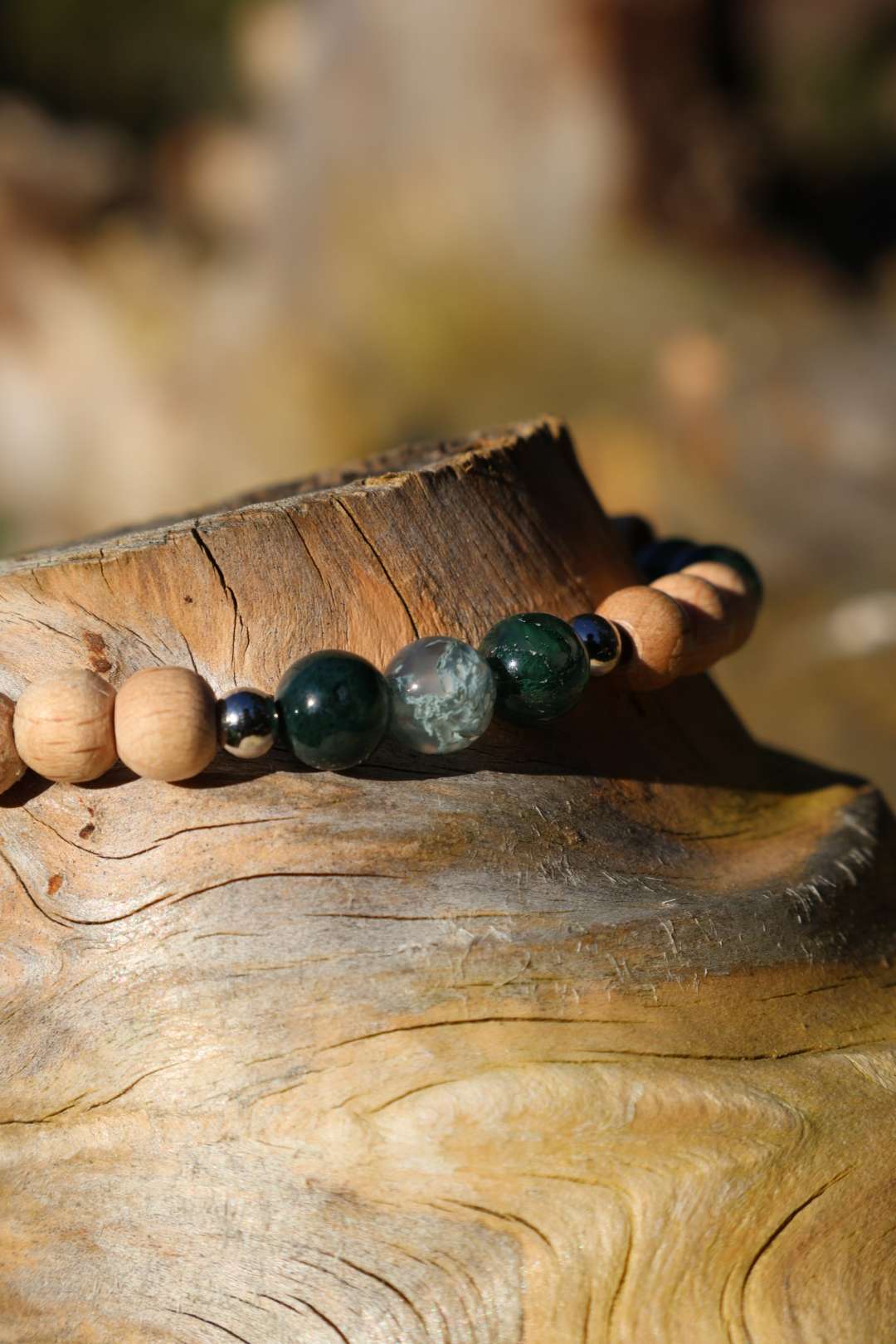 Bracelets pierres naturelles Agate mousse