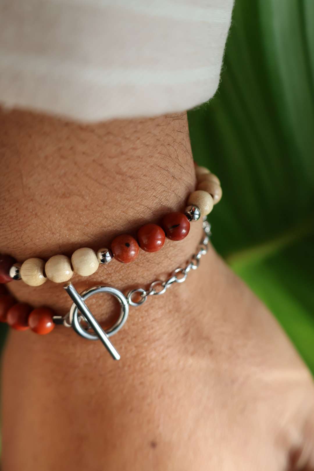 Bracelets pierres naturelles Jaspe rouge