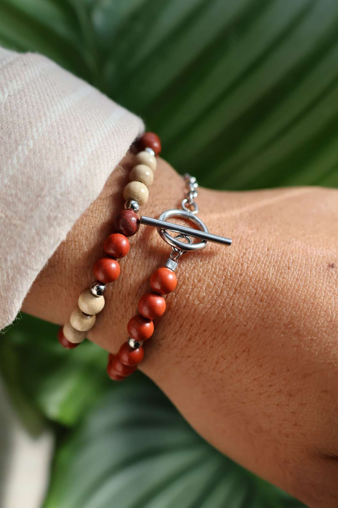 Bracelets pierres naturelles Jaspe rouge