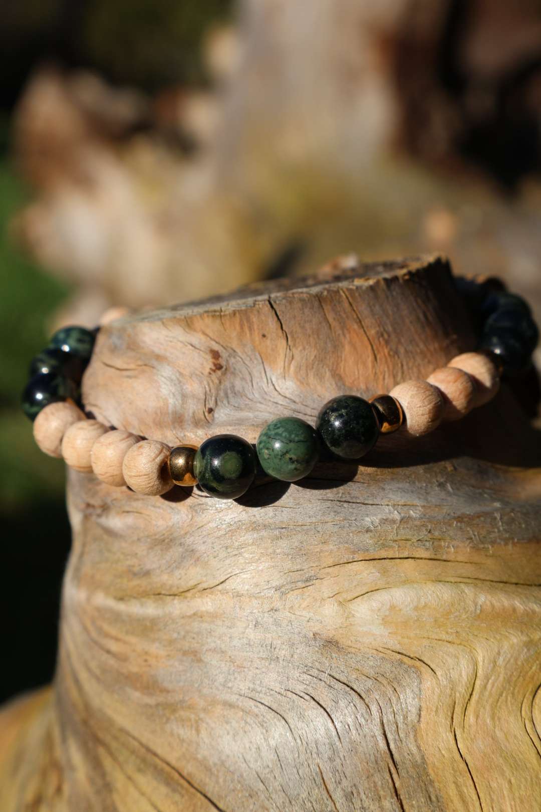 Bracelets pierres naturelles Jaspe vert