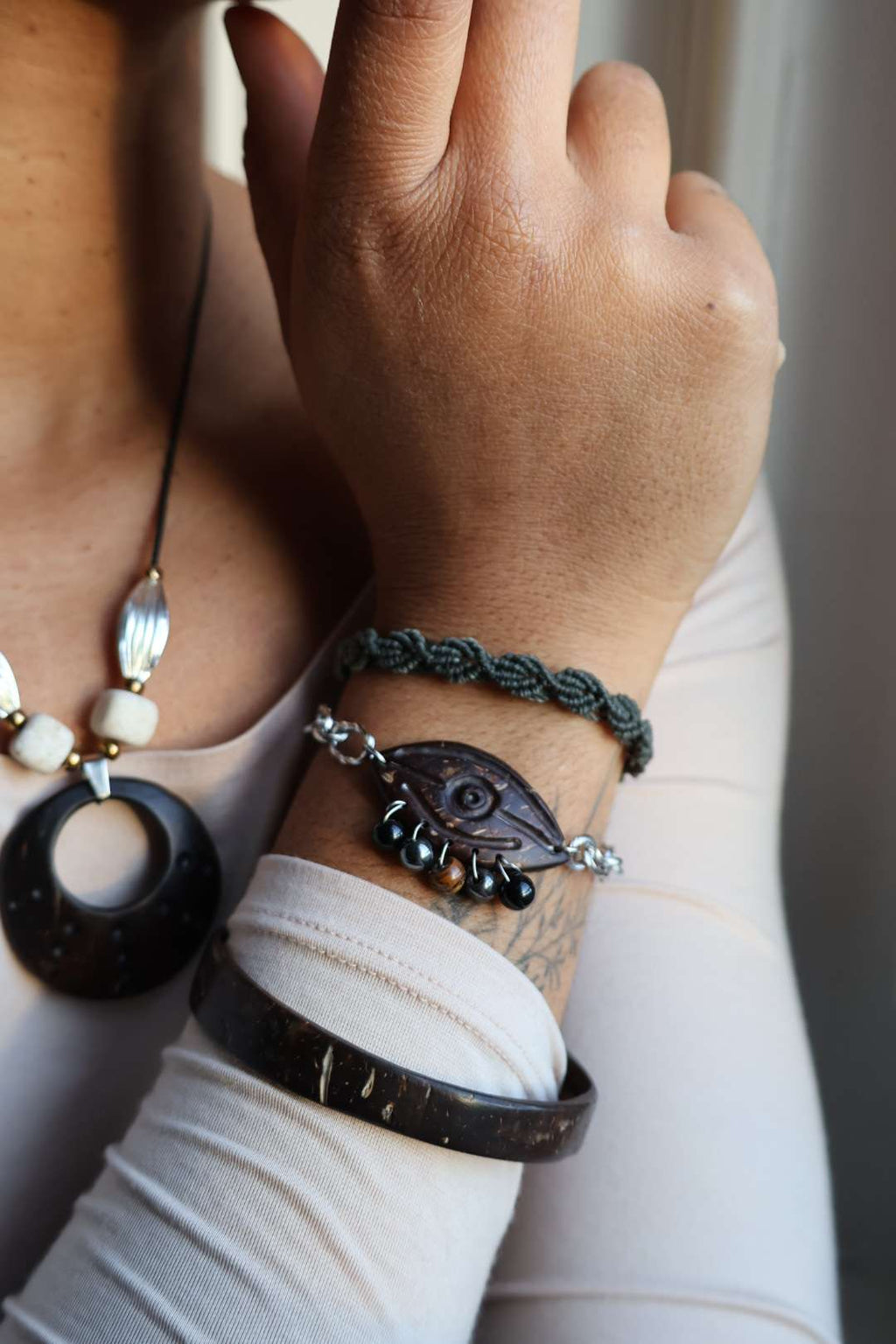 Bracelets argenté oeil - TALISMAN