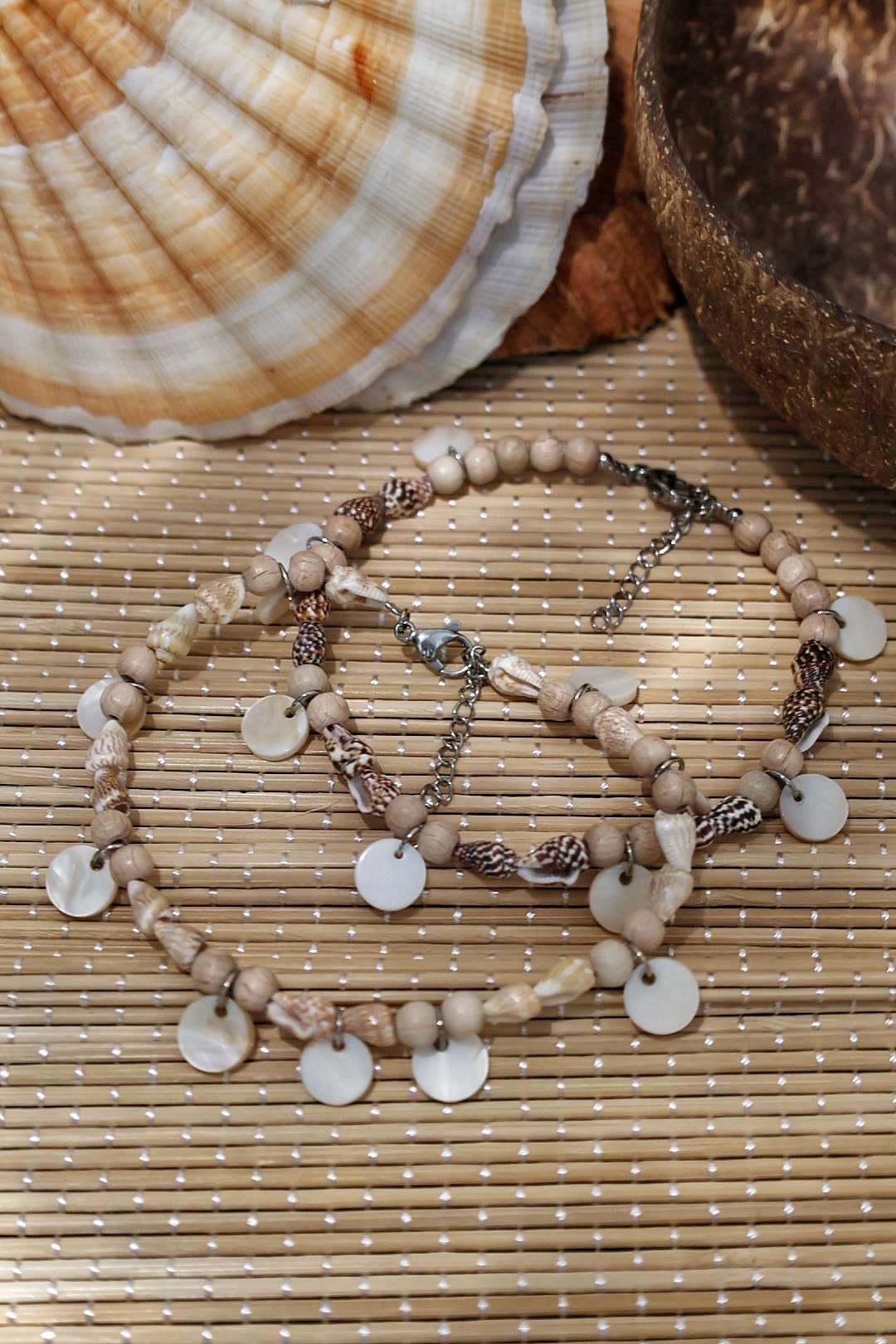 Bracelet de cheville nacre coquillages - VAIMITI