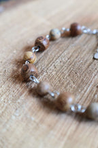 Bracelet chaîne avec bois de wengé et pierres naturelles - IKAIKA