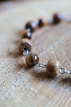 Bracelet chaîne avec bois de wengé et pierres naturelles - IKAIKA