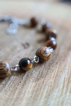 Bracelet chaîne avec bois de wengé et pierres naturelles - IKAIKA