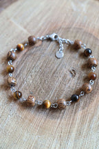 Bracelet chaîne avec bois de wengé et pierres naturelles - IKAIKA