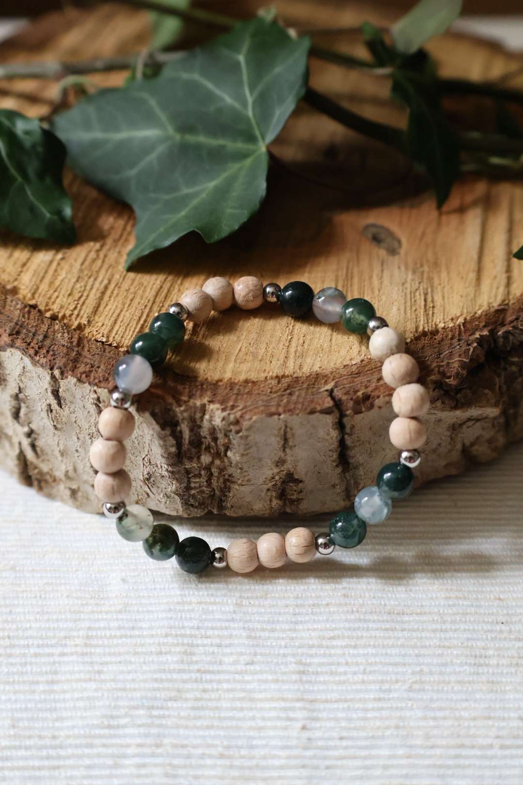 Bracelets pierres naturelles Agate mousse