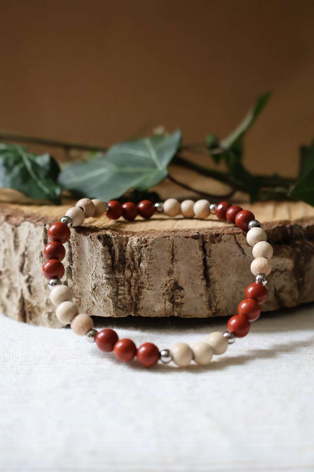 Bracelets pierres naturelles Jaspe rouge
