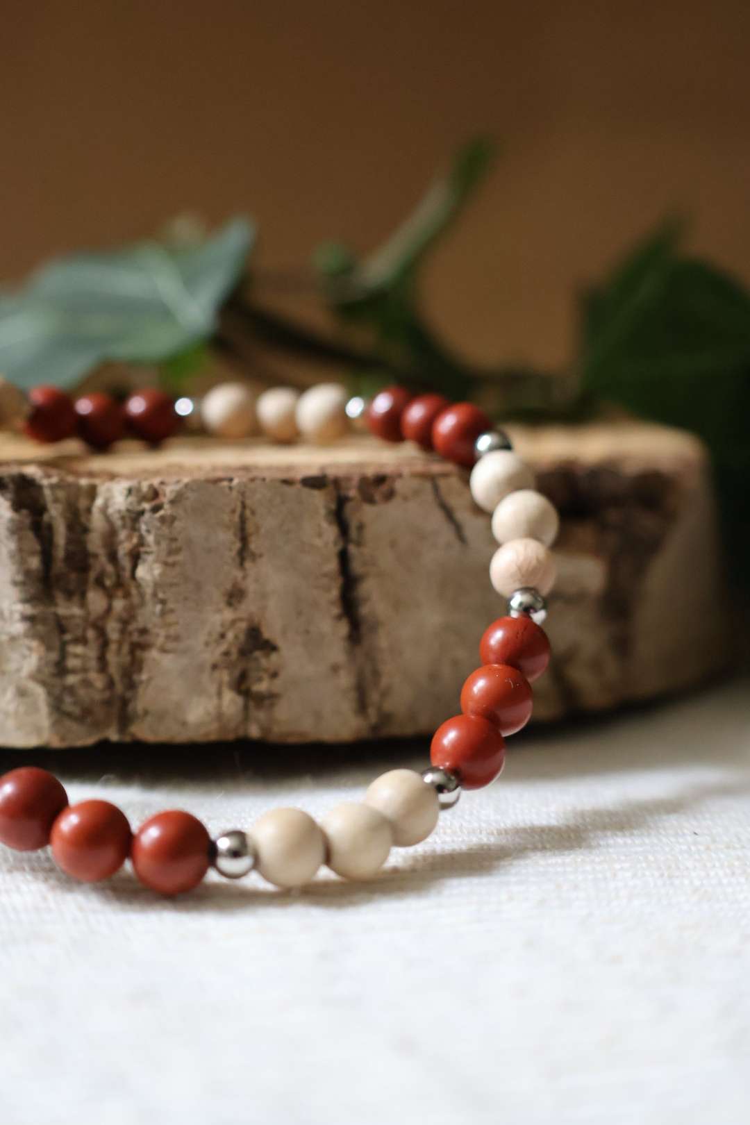 Bracelets pierres naturelles Jaspe rouge