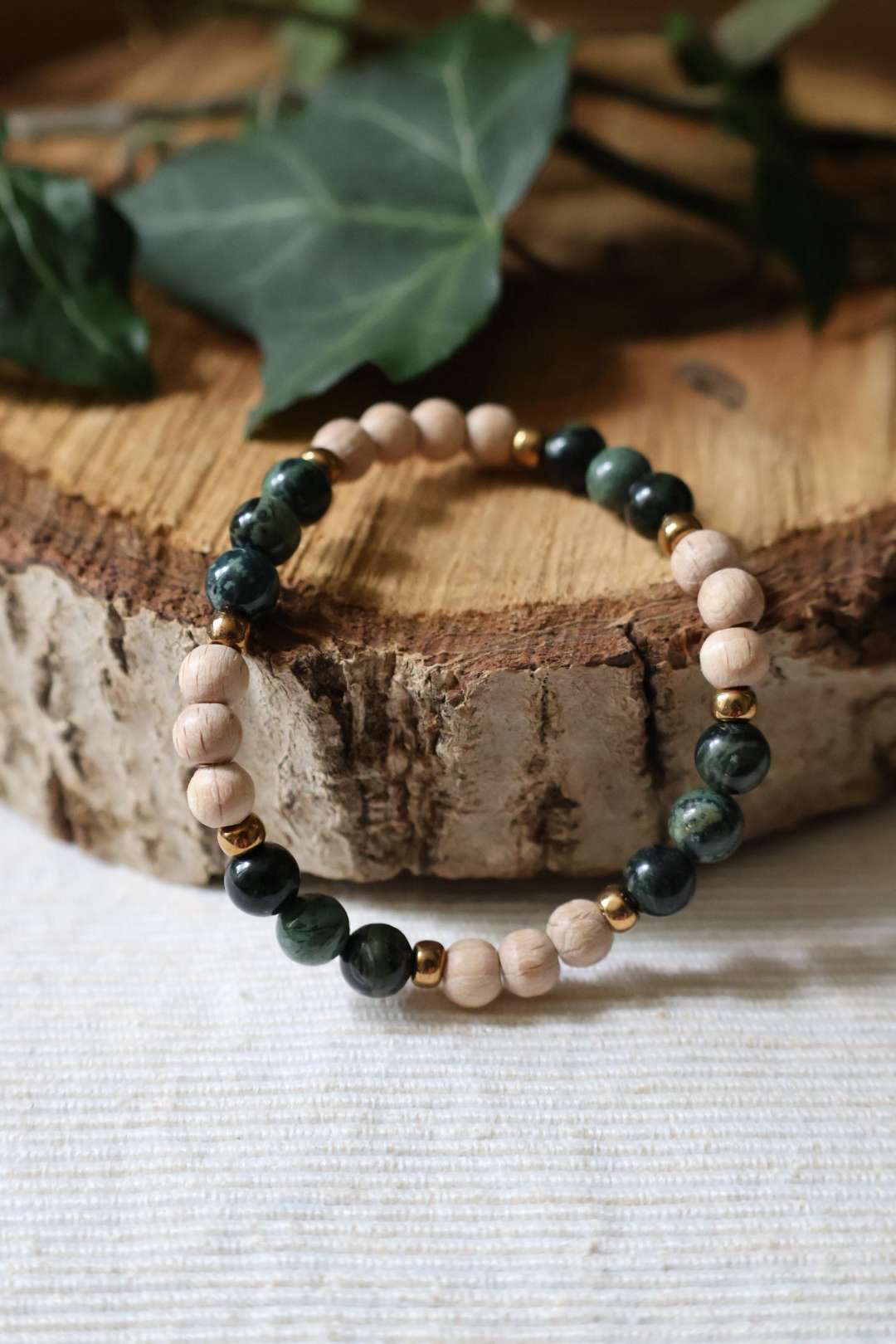 Bracelets pierres naturelles Jaspe vert