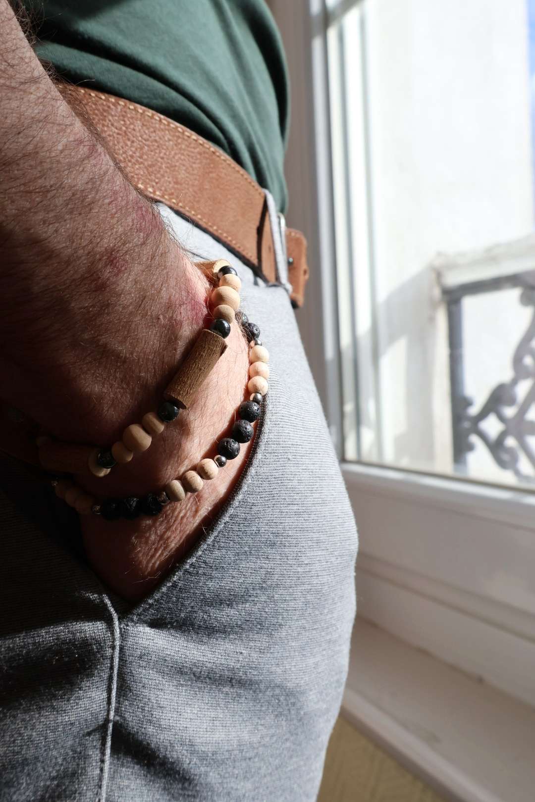 Bracelet en bois naturels - NOISETIER