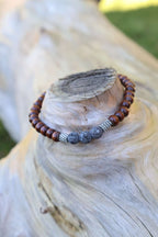 Bracelet en bois naturels et pierres de lave - MARAPI 2