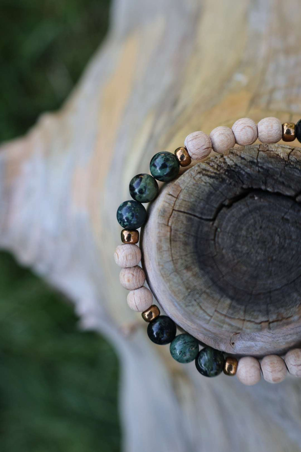 Bracelets pierres naturelles Jaspe vert