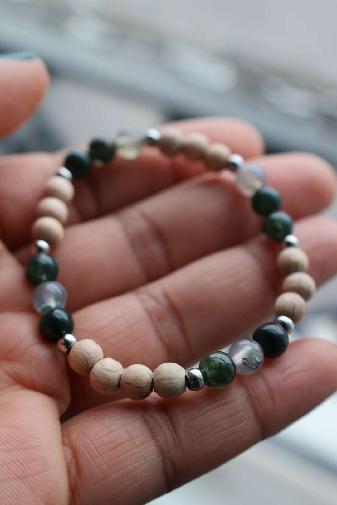 Bracelets pierres naturelles Agate mousse