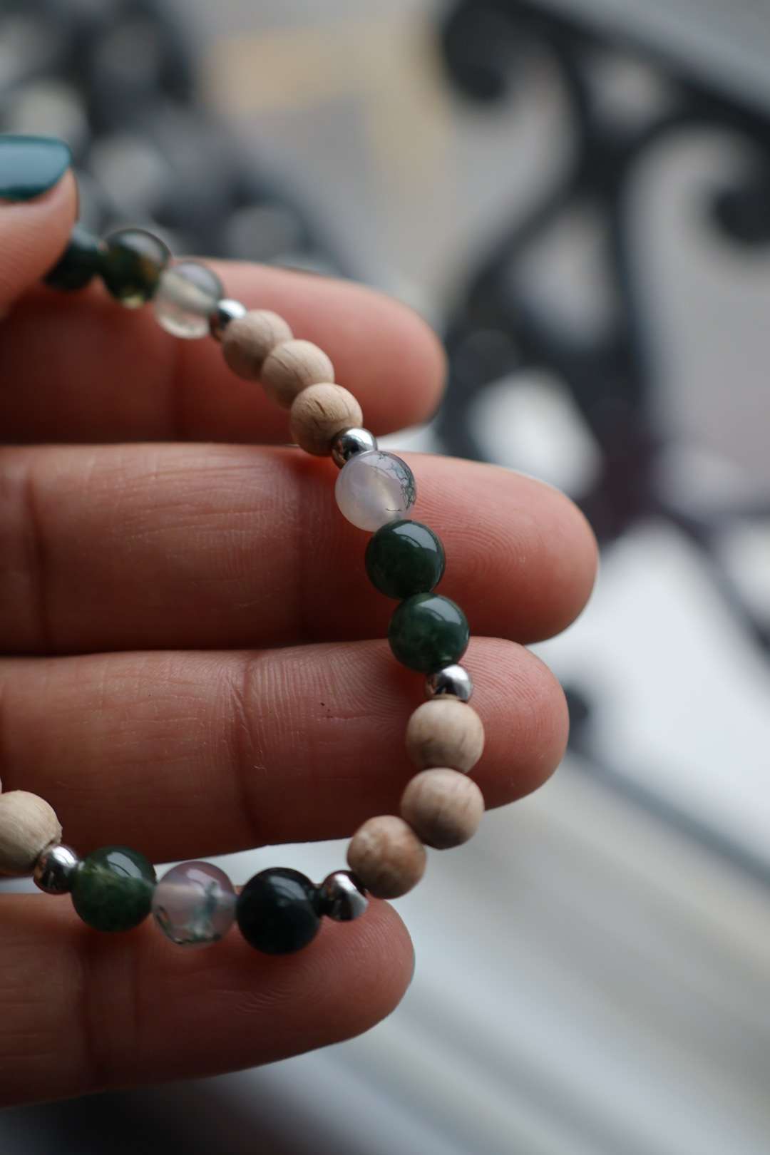 Bracelets pierres naturelles Agate mousse