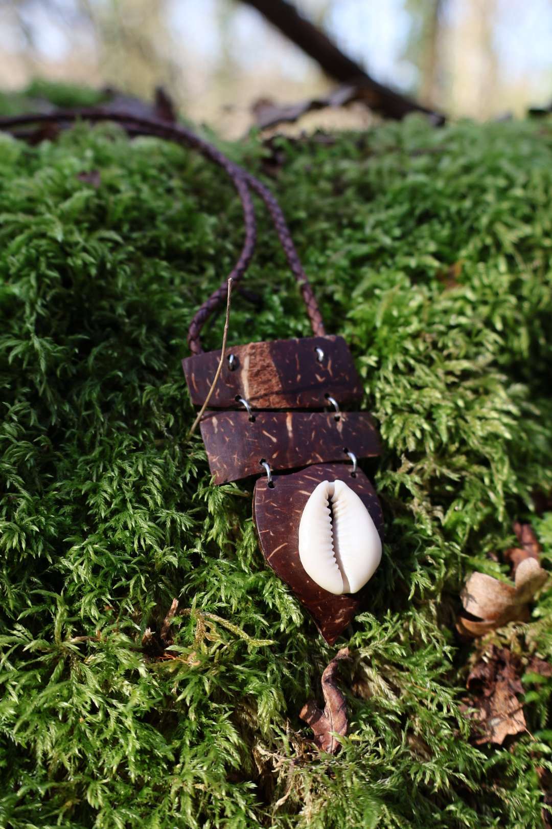 Collier mixte naturel en bois de noix de coco - HELLBOURG