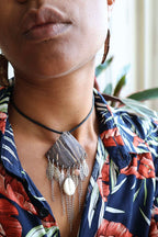 Collier mixte en noix de coco - PLUME
