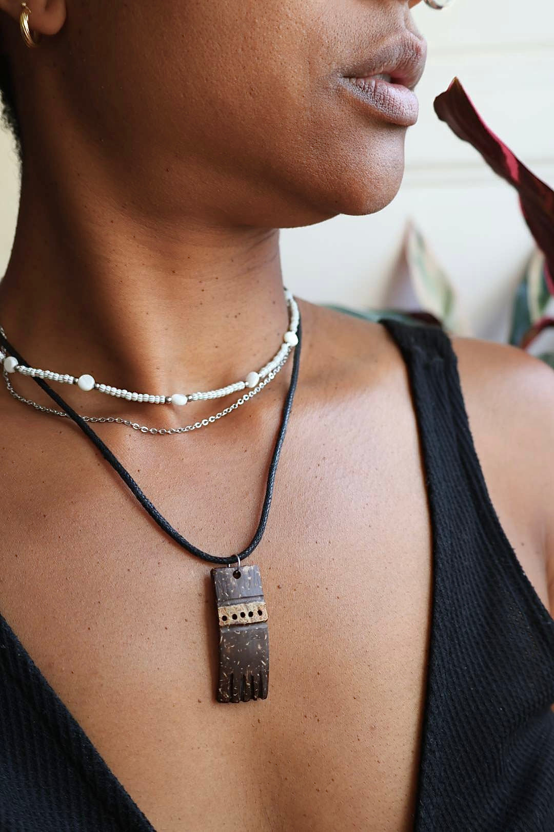 Collier 2 en 1 nacre et perles en verre - PRECIOSA