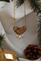 Collier doré en bois noix de coco - BAROQUE