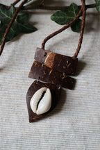 Collier mixte naturel en bois de noix de coco - HELLBOURG