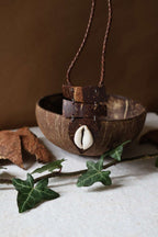 Collier mixte naturel en bois de noix de coco - HELLBOURG