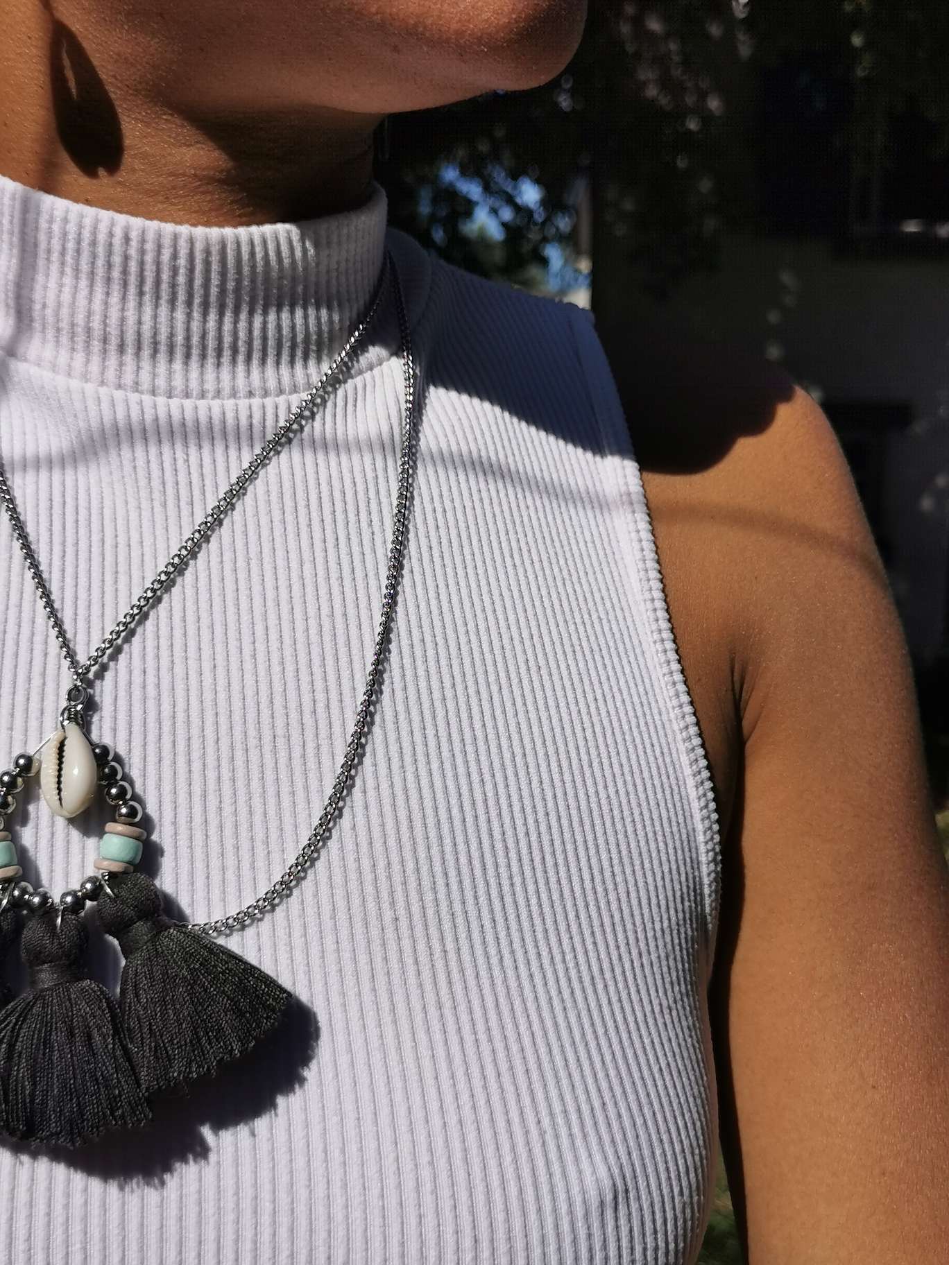 Collier chaîne en acier inoxydable - BOHO