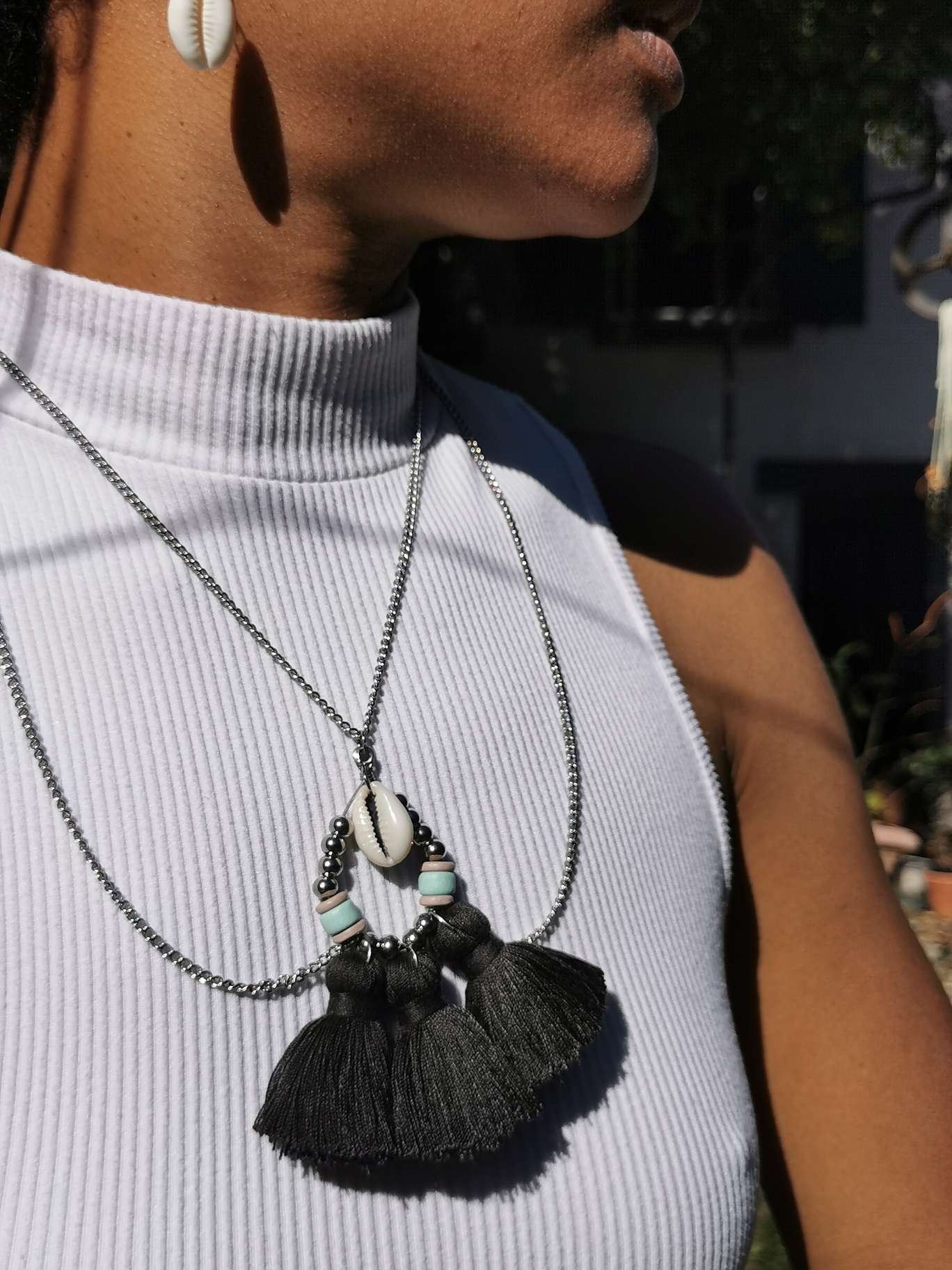 Collier chaîne en acier inoxydable - BOHO