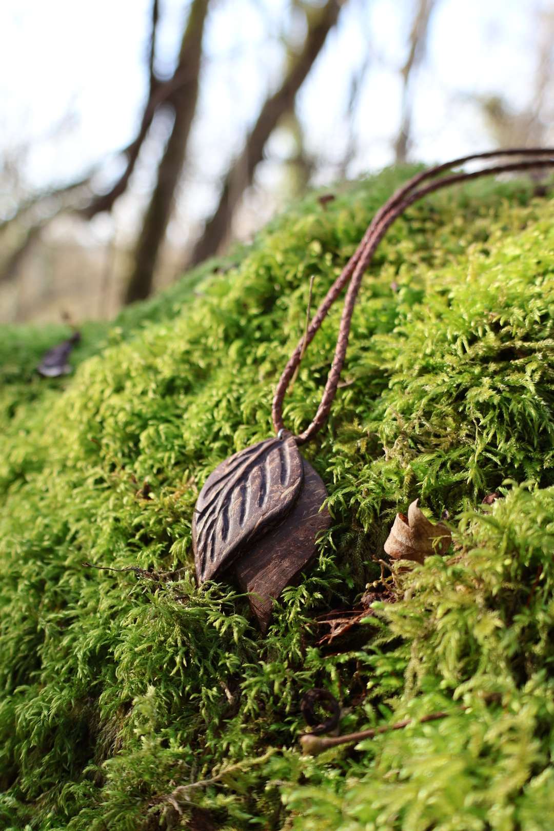 Collier mixte noix de coco - FEUILLES
