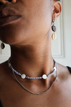 Collier 2 en 1 nacre et perles en verre - PRECIOSA
