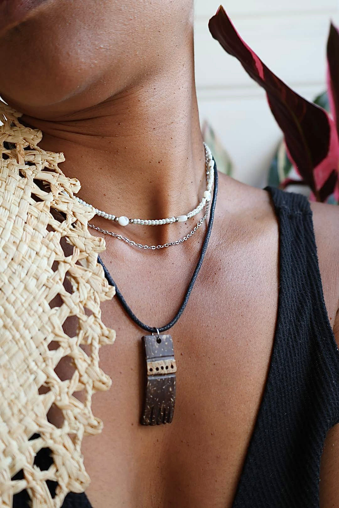 Collier mixte en noix de coco - TOTEM