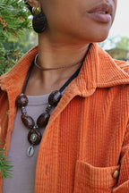 Collier mixte graine de palmier KHEPRI