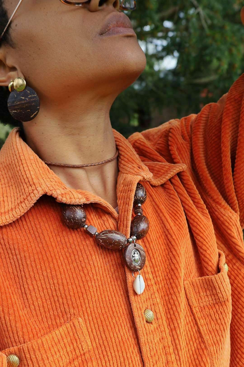 Collier mixte graine de palmier KHEPRI