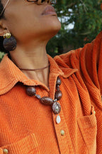 Collier mixte graine de palmier KHEPRI