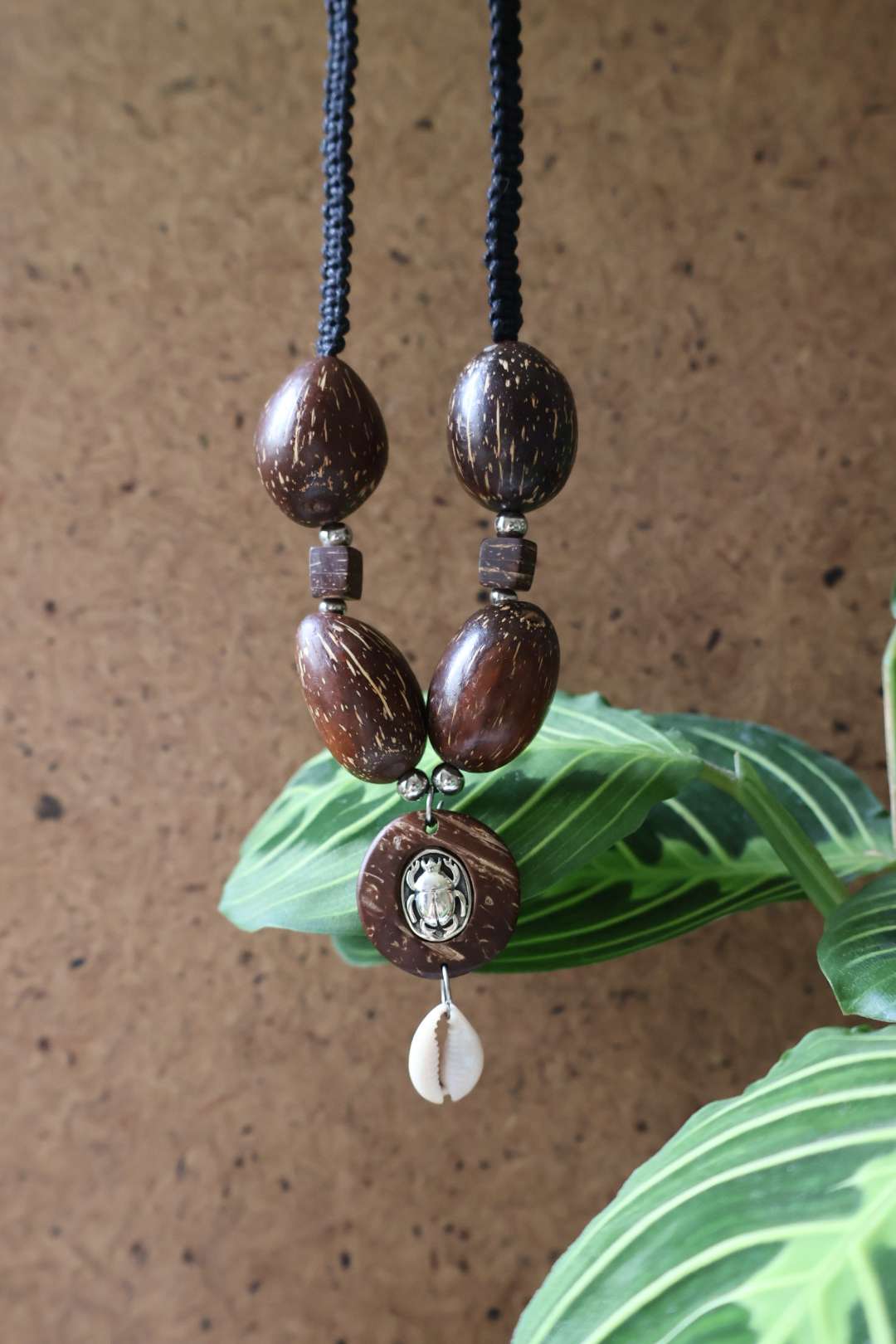 Collier mixte graine de palmier KHEPRI