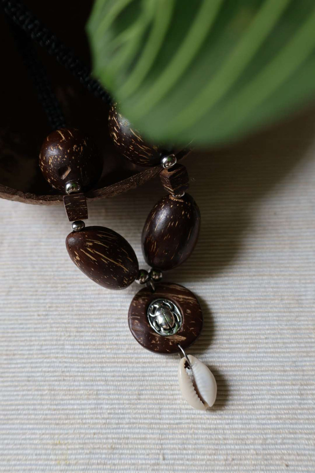 Collier mixte graine de palmier KHEPRI