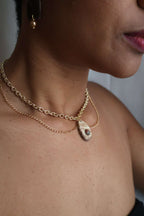 Collier pierre naturelle unakite - CLAUDINE