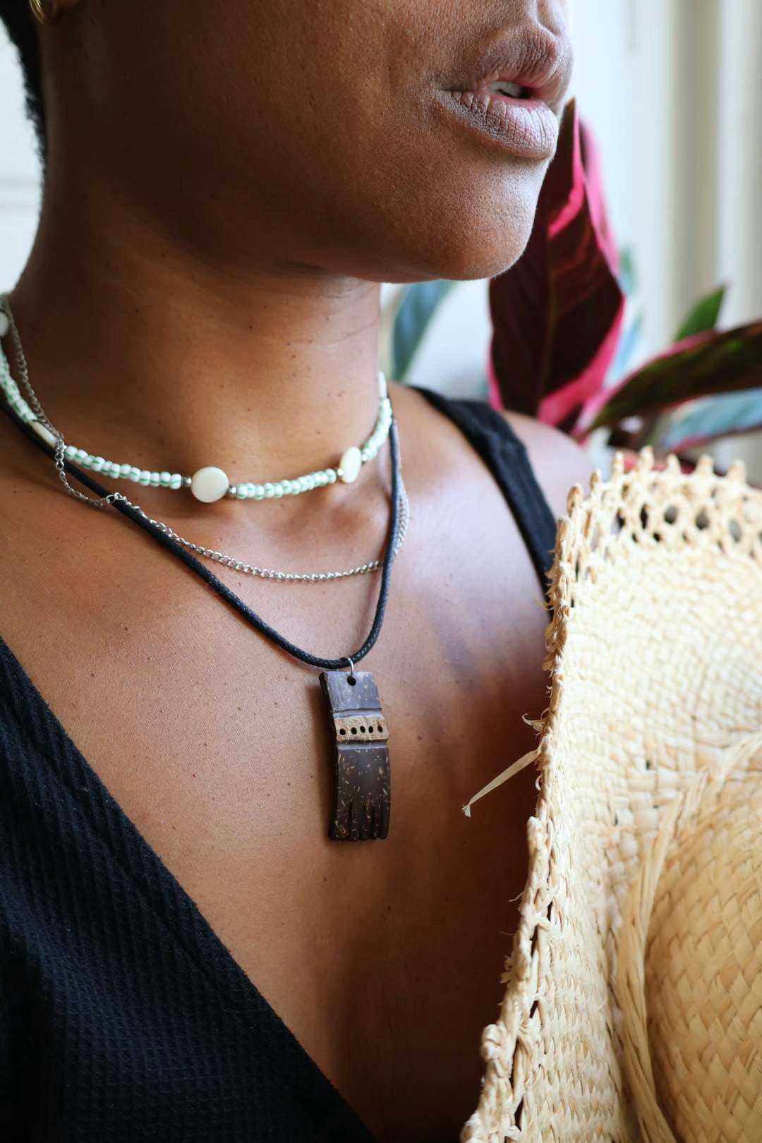 Collier mixte en noix de coco - TOTEM