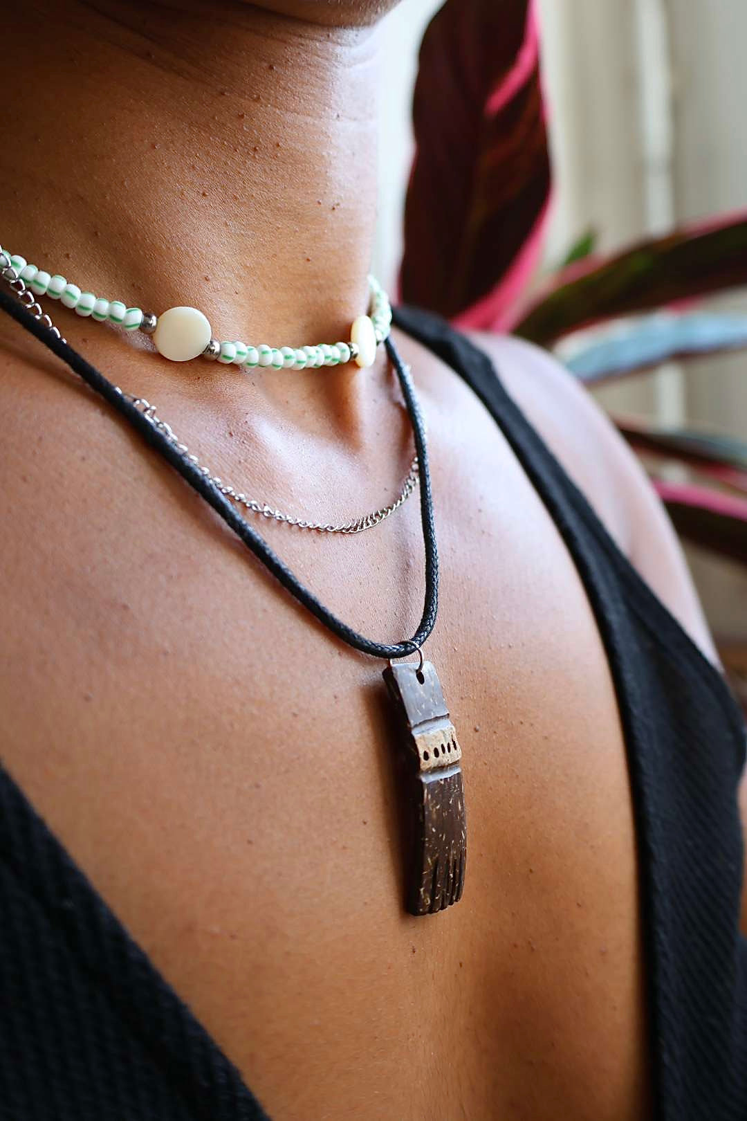 Collier 2 en 1 nacre et perles en verre - PRECIOSA