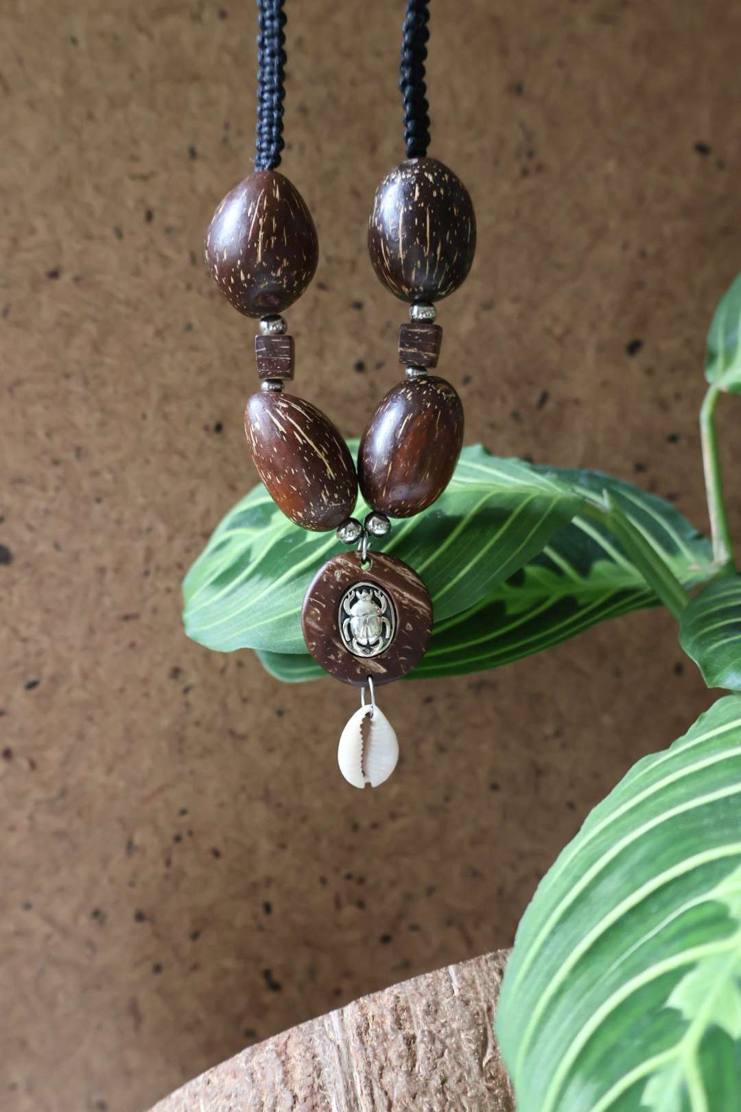 Collier mixte graine de palmier KHEPRI