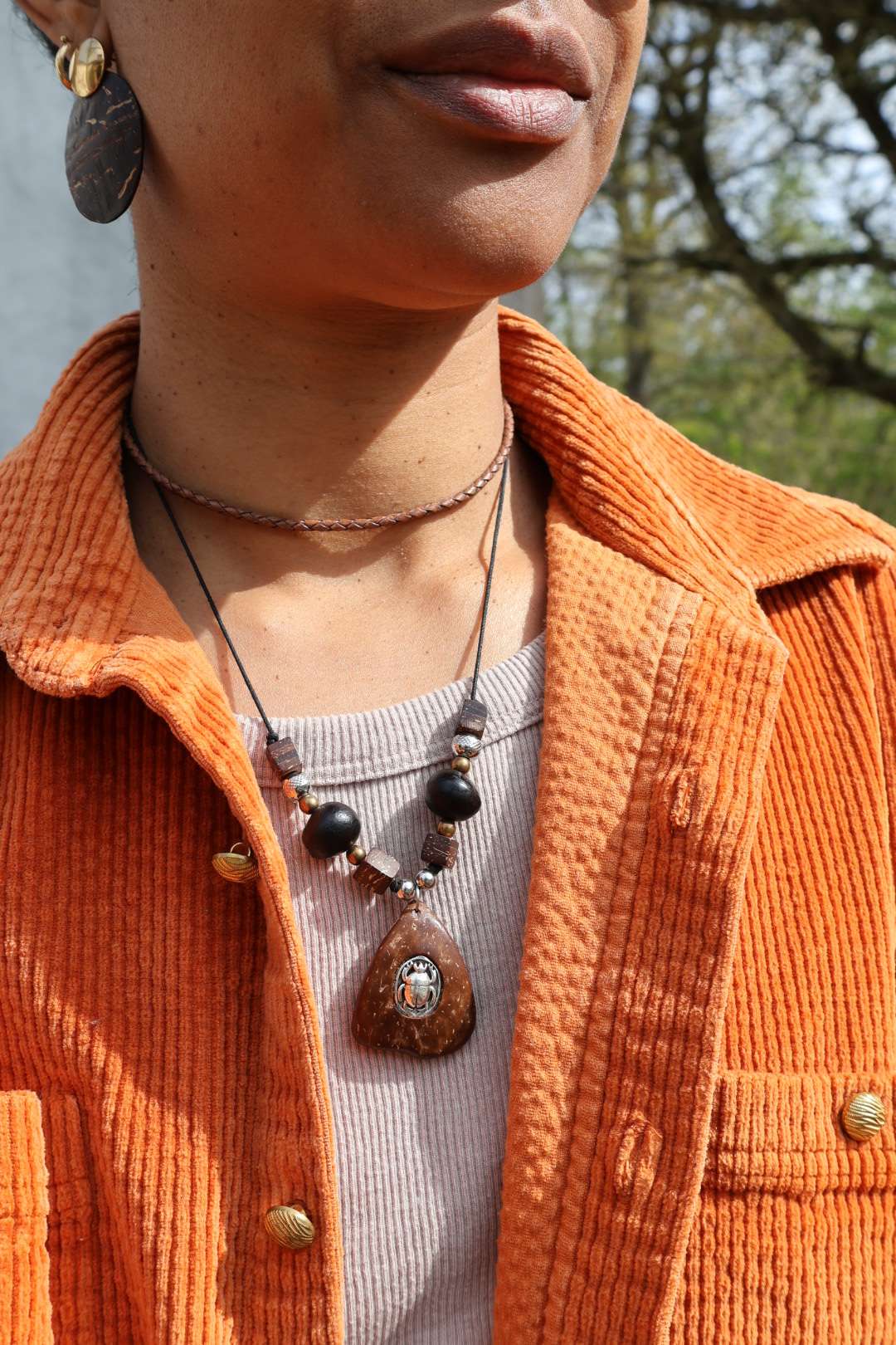 Collier mixte graine savonette SAPINDUS