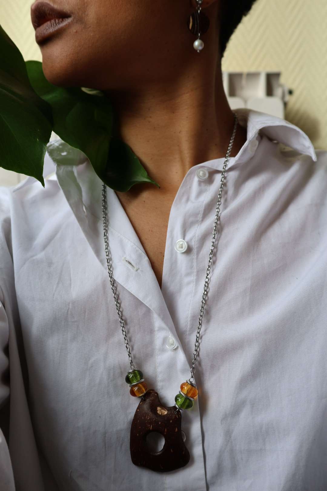 Collier long chaîne argentée - BALI