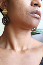 Boucles d'oreilles dorées et noix de coco  - NAVAJO