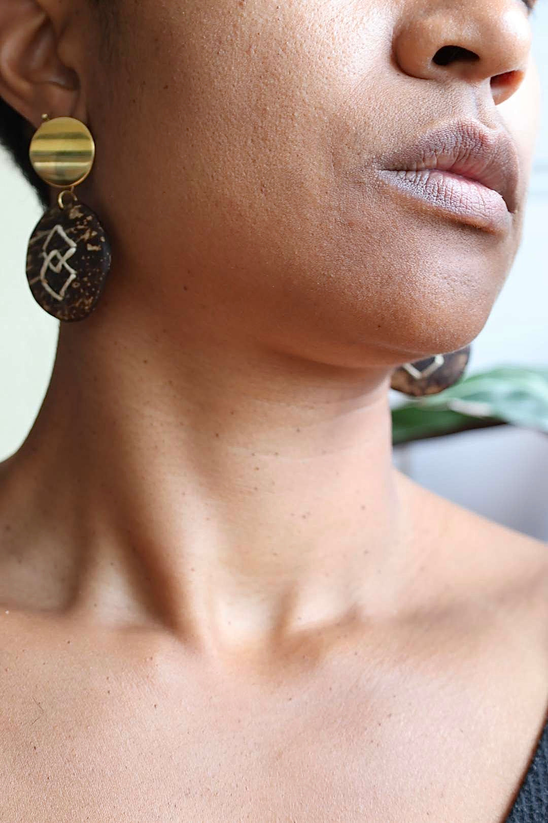 Boucles d'oreilles dorées et noix de coco  - NAVAJO