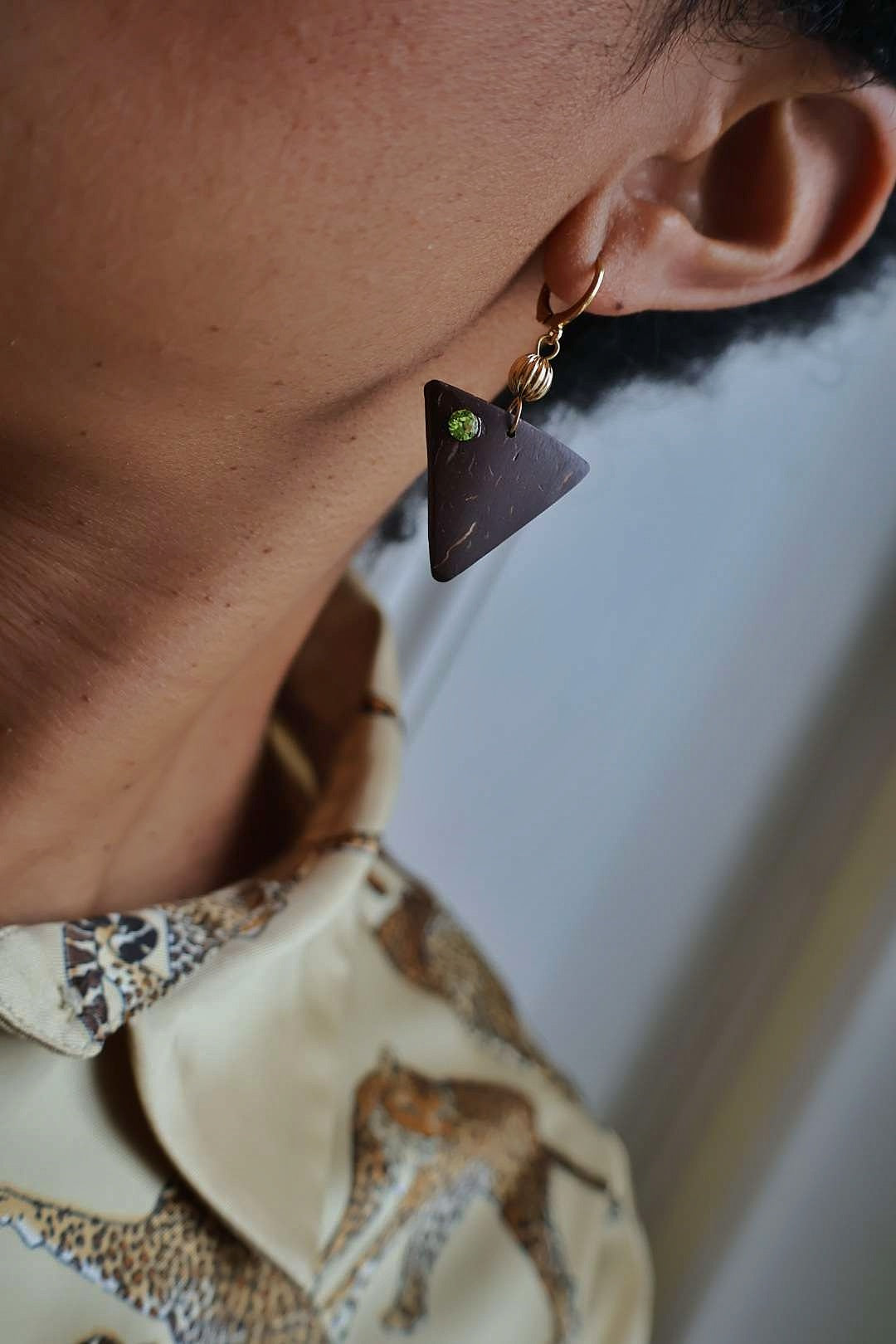 Boucles d'oreilles HORIZON en noix de coco