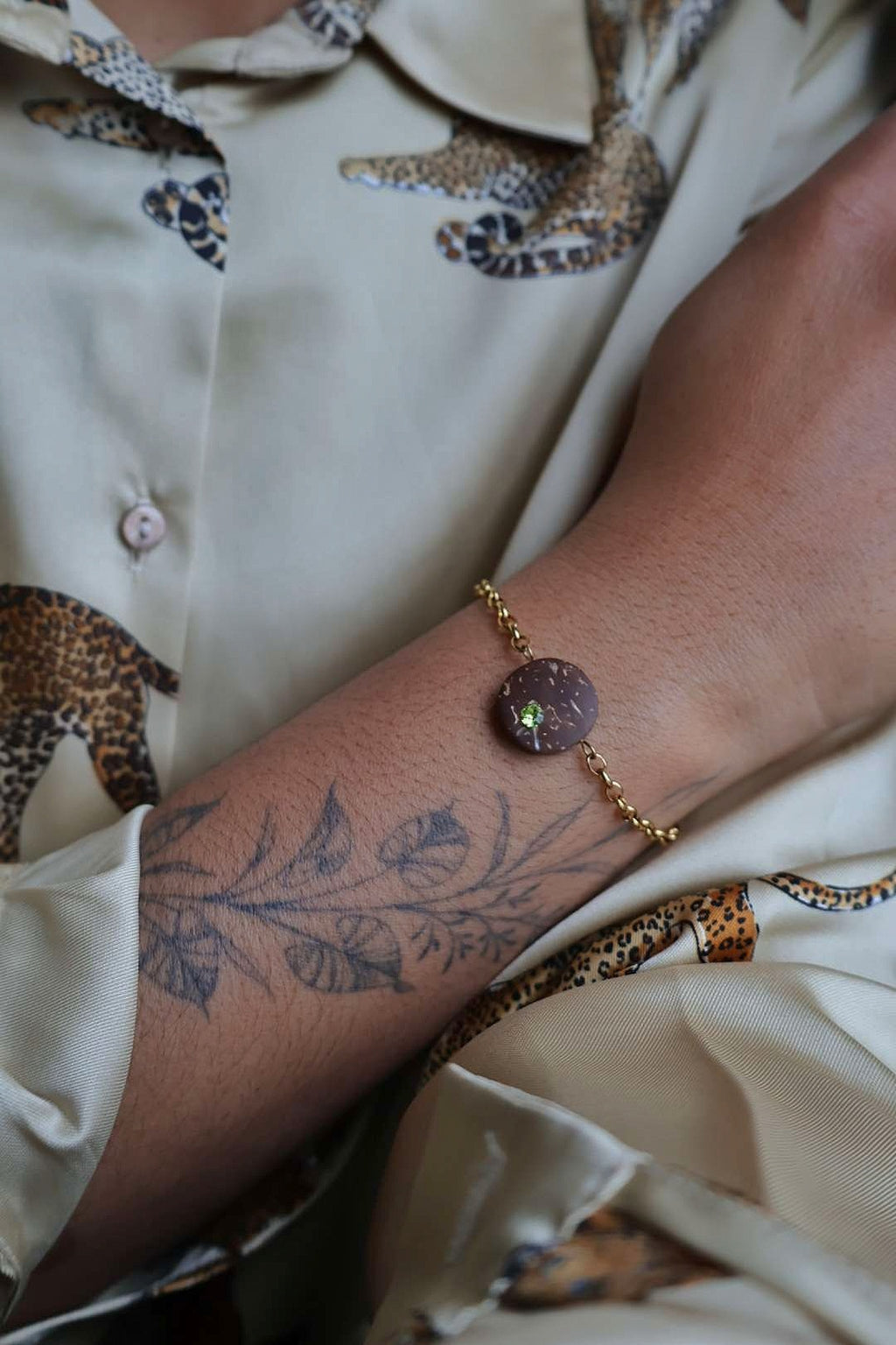 Bracelet AURA dorées en noix de coco