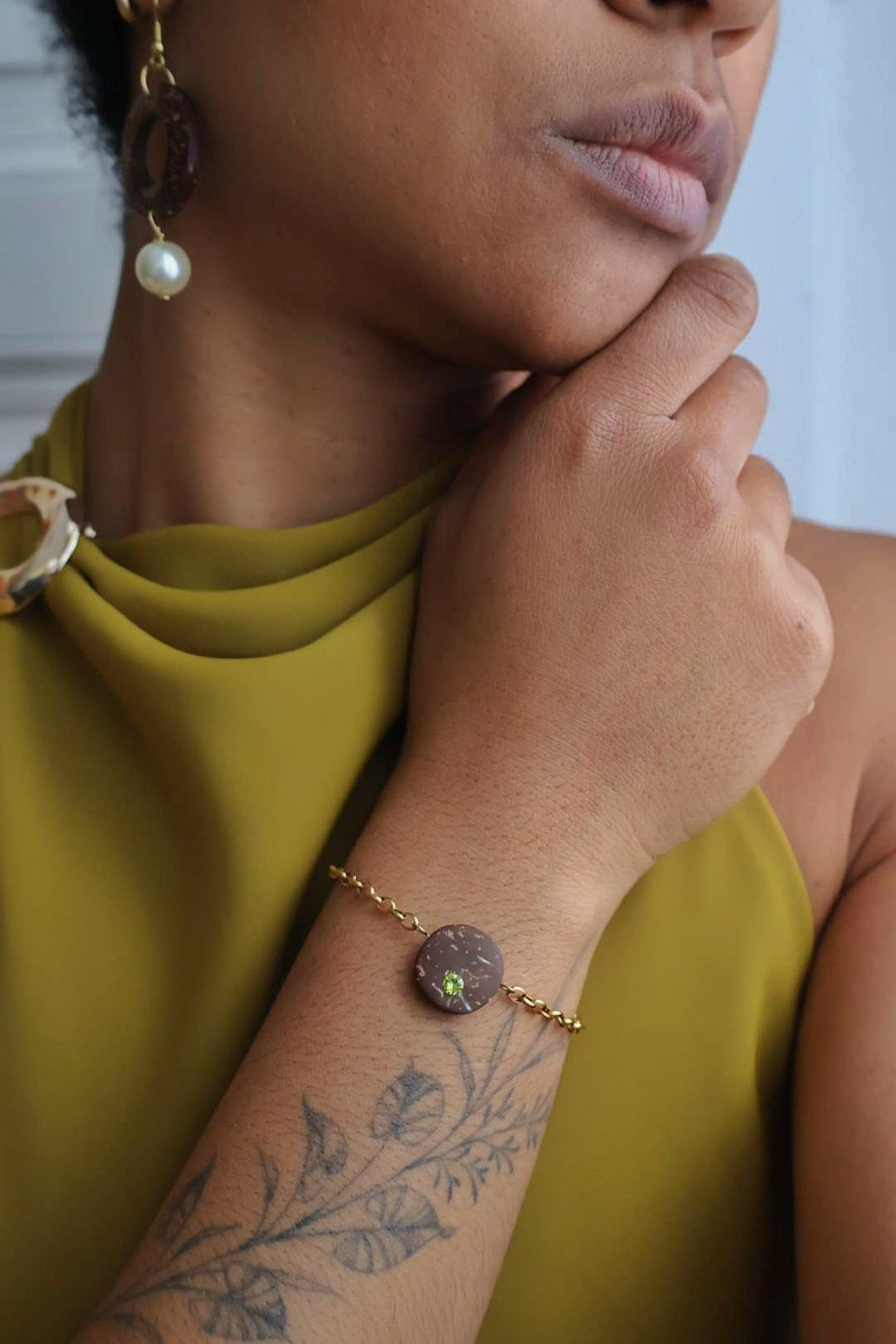 Bracelet AURA dorées en noix de coco