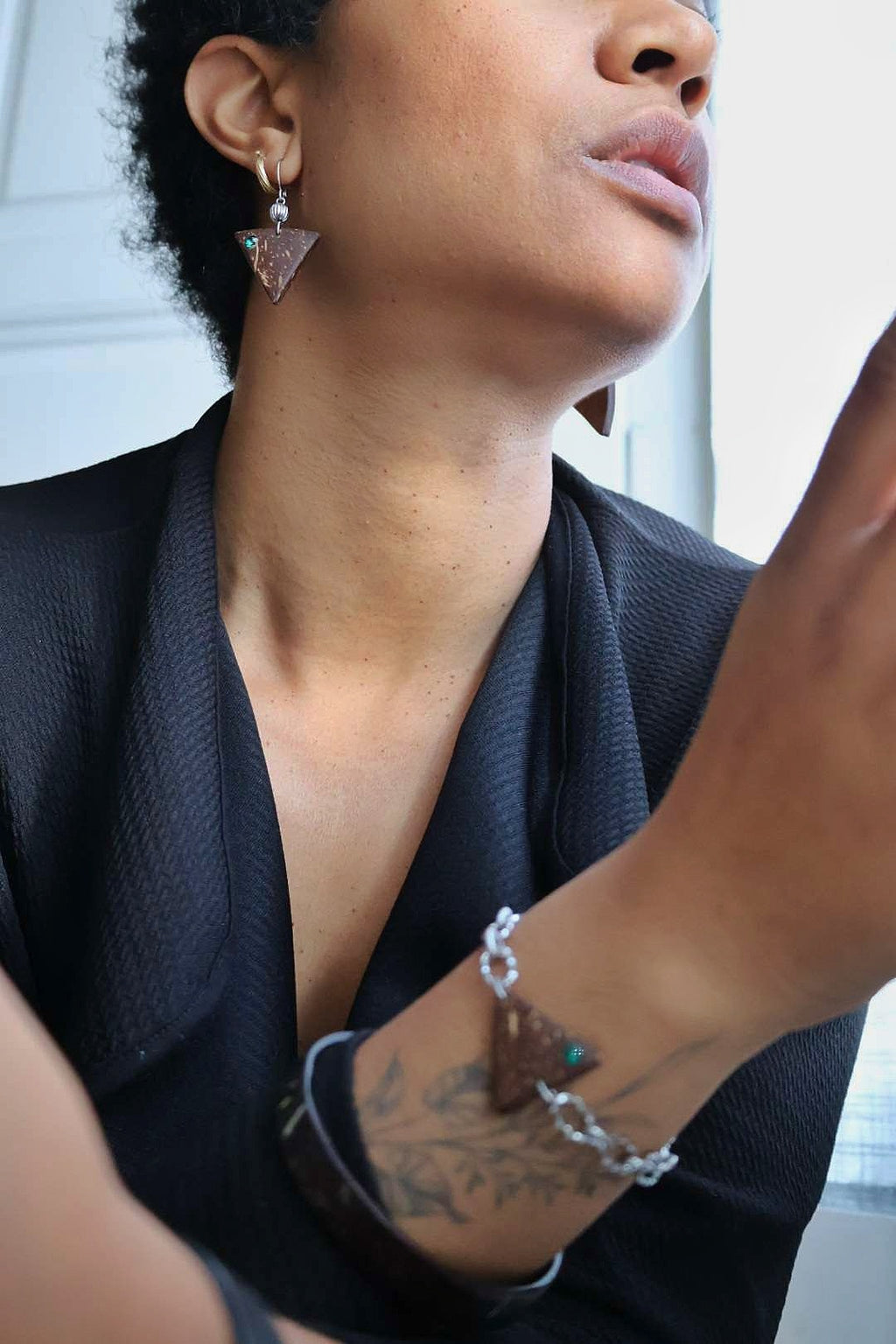 Boucles d'oreilles HORIZON en noix de coco